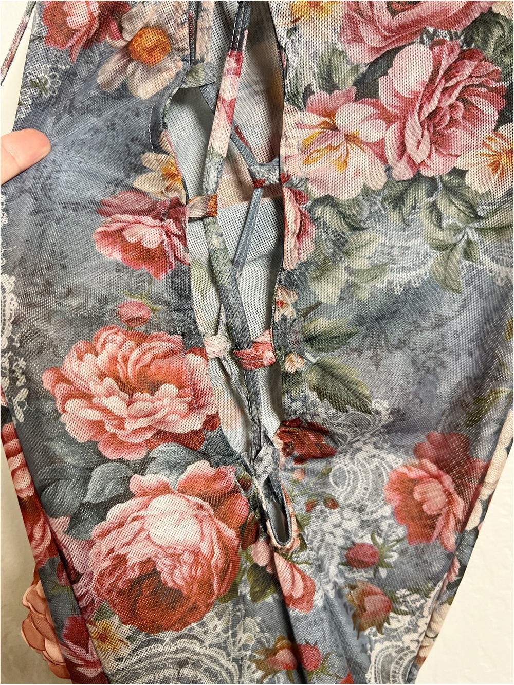 DOLLS KILL Current Mood Women’s Size 3X Floral Mesh Balcony Serenade Flare Pants - Picture 6 of 12